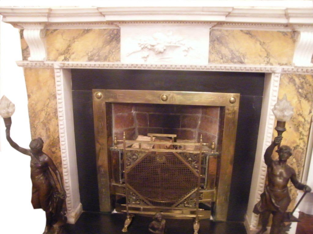Period White Statuary & Sienna Marble Chimney Piece DES 1