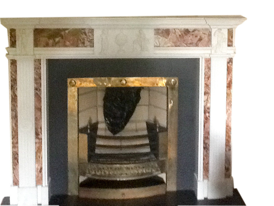 Period White Statuary & Jasper Marble Chimney Piece DES 4