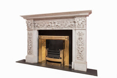 A Fine Carrara Marble Chippendale Style Chimney Piece
